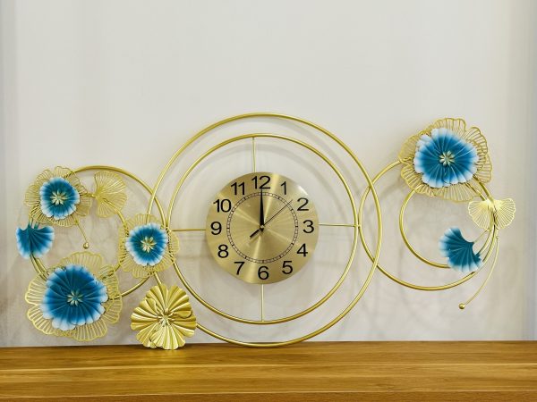 Elegant Floral Metal Wall Clock