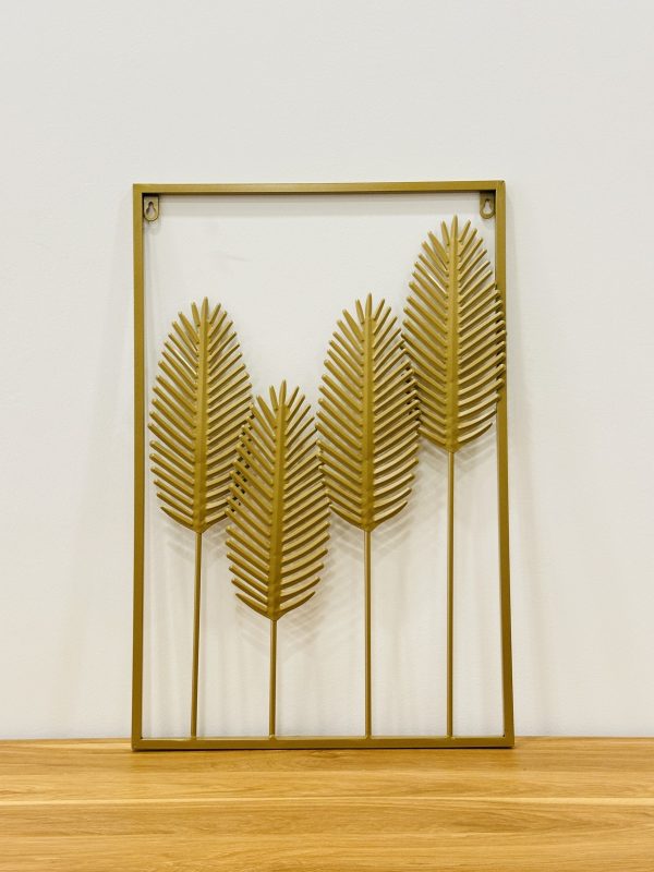 Gold Palm Leaf Metal Wall Art