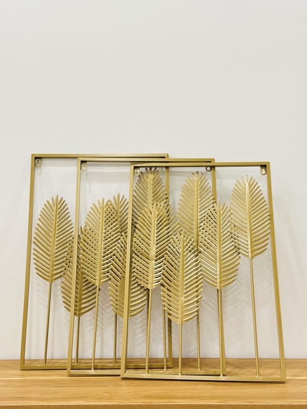 Gold Palm Leaf Metal Wall Art - Image 2