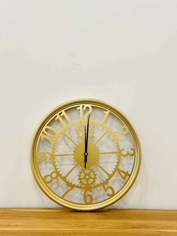 Golden Gear Wall Clock