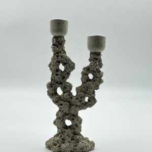 Dual Lava Rock Candle Holder