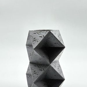 Geometric Black Concrete Vase - Horizontal Design
