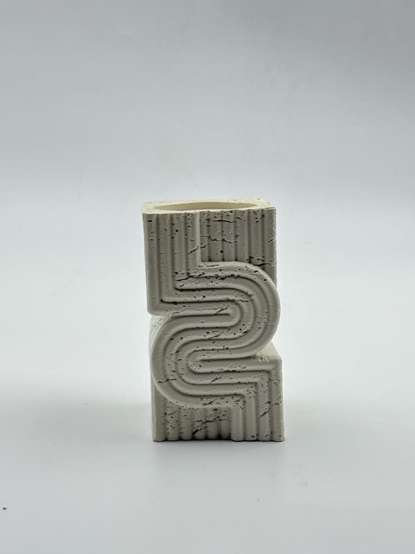 Abstract Geometric Concrete Vase