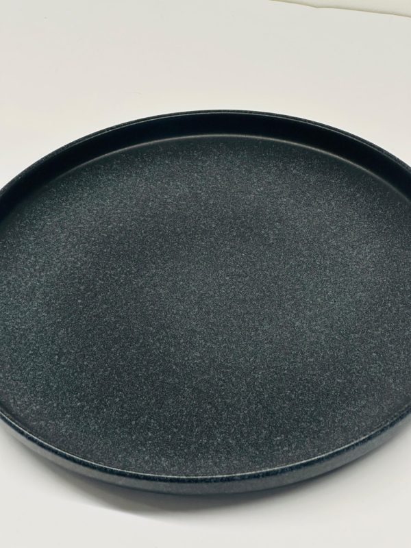Textured Matte Black Ceramic Dinner Plate - Image 2
