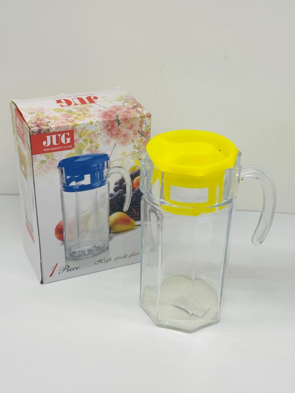 Color-Lid Hexagon Glass Jug - Image 4