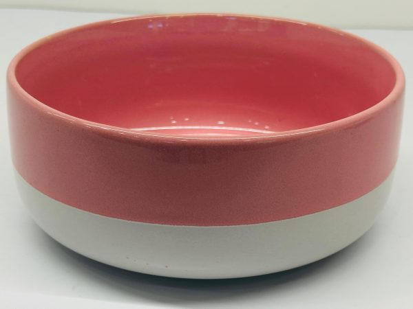 Two-Tone Ceramic Bowl – Pink & White - Image 2