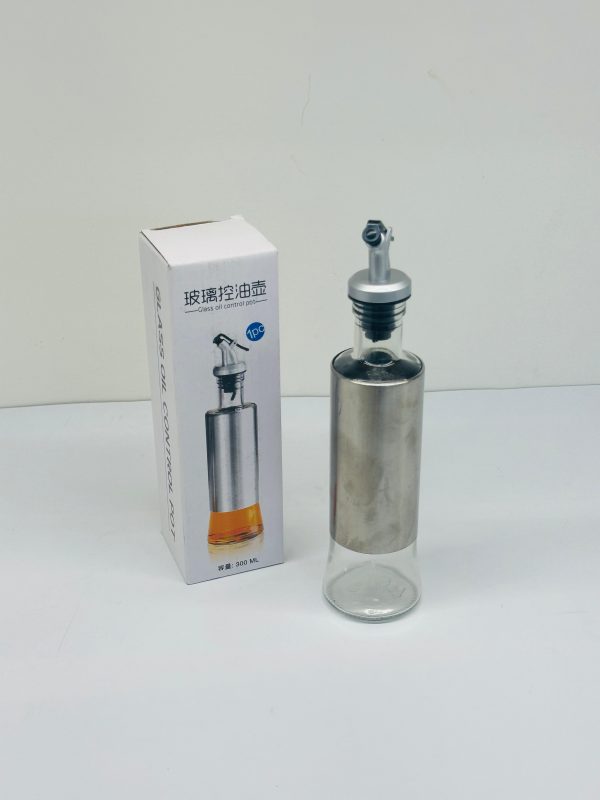 Stainless Steel Glass Oil Control Dispenser Bottle – 300ml