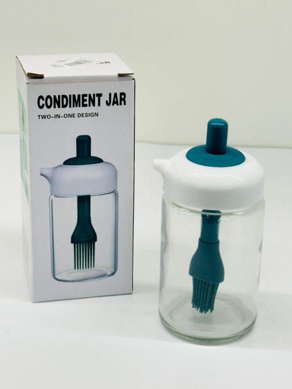 2-in-1 Condiment Jar with Silicone Brush