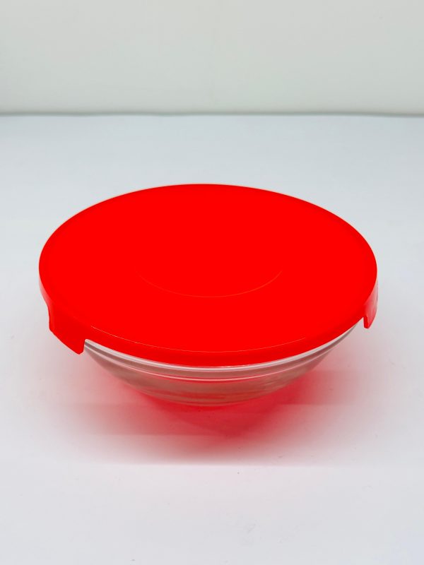 Red Cherry 5-Piece Glass Bowl Set with Airtight Red Lids - Image 3