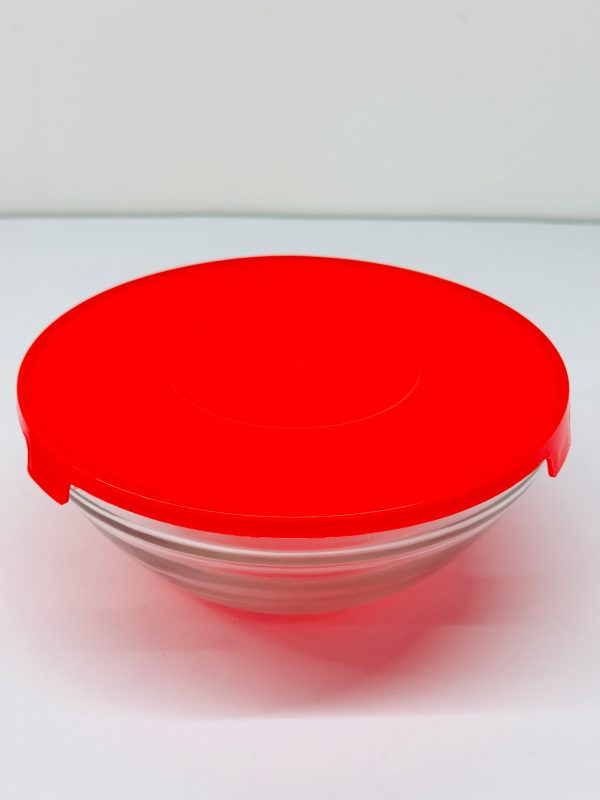 Red Cherry 5-Piece Glass Bowl Set with Airtight Red Lids - Image 2