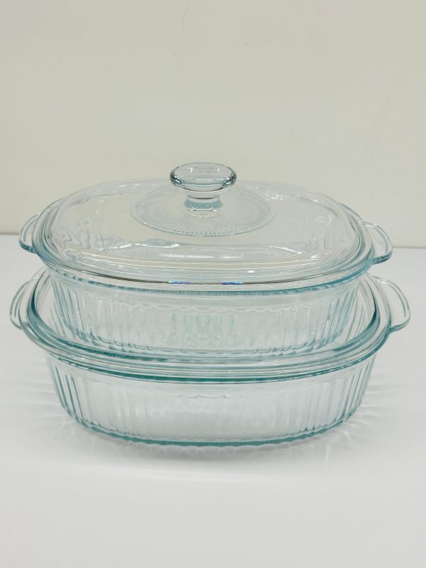 2 PCS Oval Heat Resistant Glass Casserole Set - Image 2