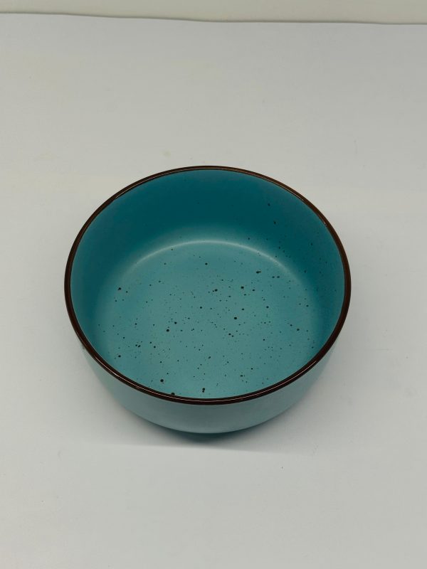 Rustic Matte Blue Ceramic Bowl - Image 2