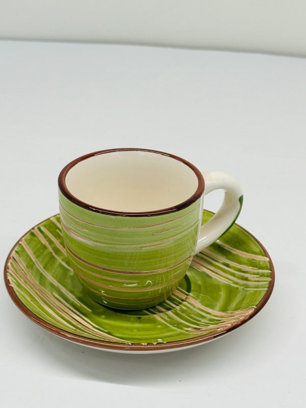 Multicolor Ceramic Espresso Cup & Saucer - Image 4