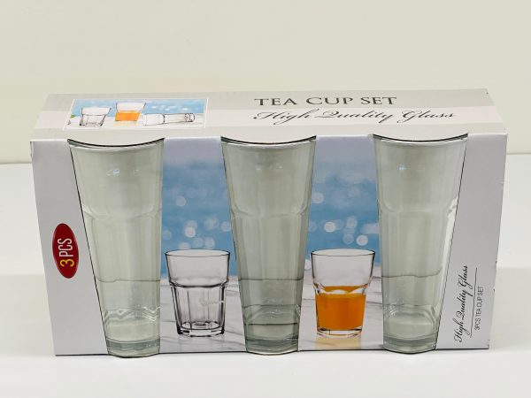 High Quality Glass Tea Cup Set – 3 PCS