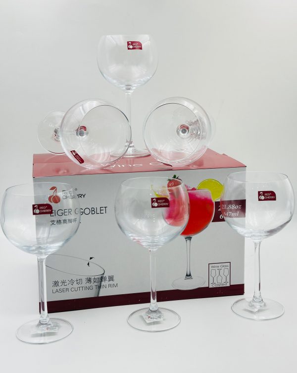 Red Cherry Tiger Goblet Wine Glass 1 Piece - Image 2