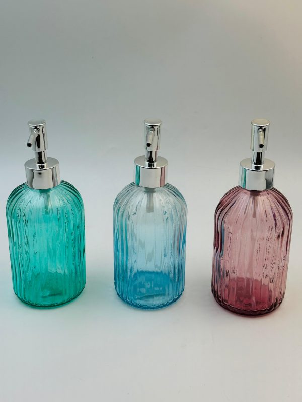 Vintage Ribbed Glass Soap Dispenser