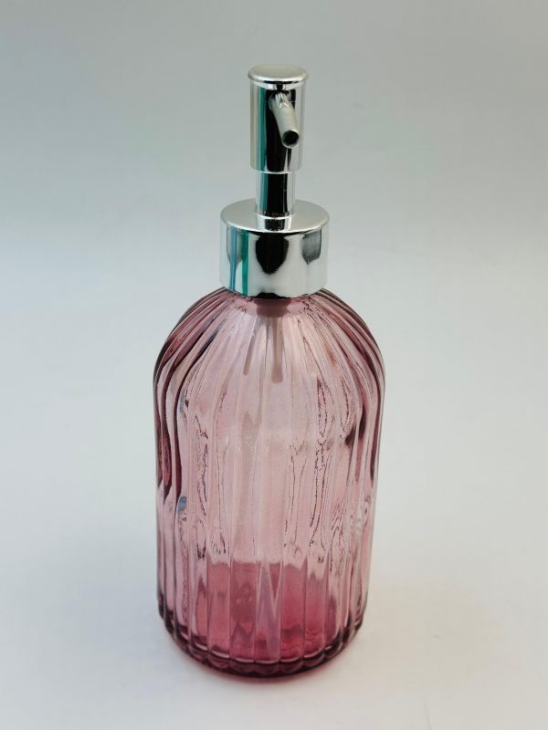 Vintage Ribbed Glass Soap Dispenser - Image 3