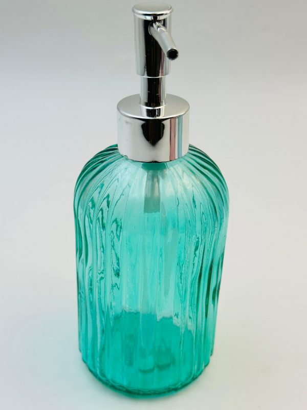 Vintage Ribbed Glass Soap Dispenser - Image 4