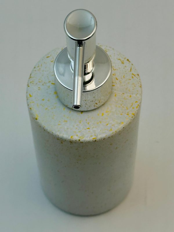 Ceramic Speckled Soap Dispenser with Chrome Pump - Image 2