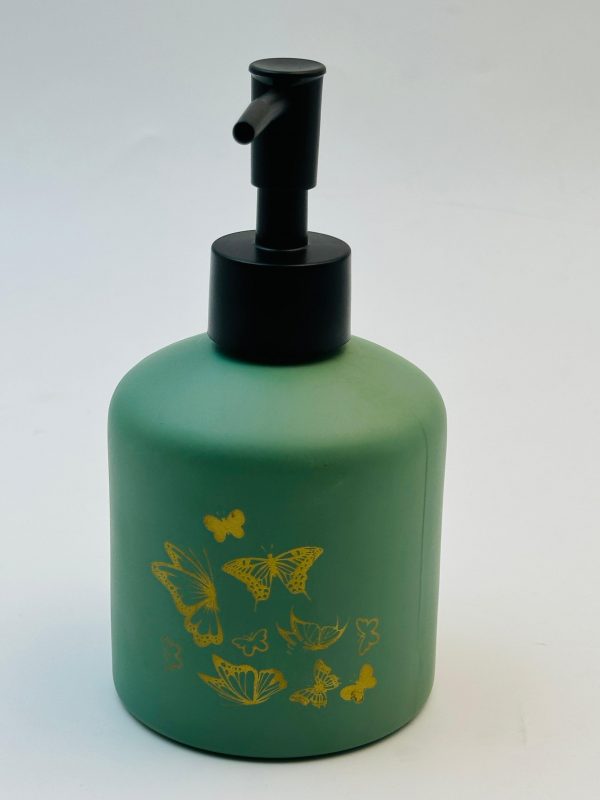 Matte Green Butterfly Soap Dispenser