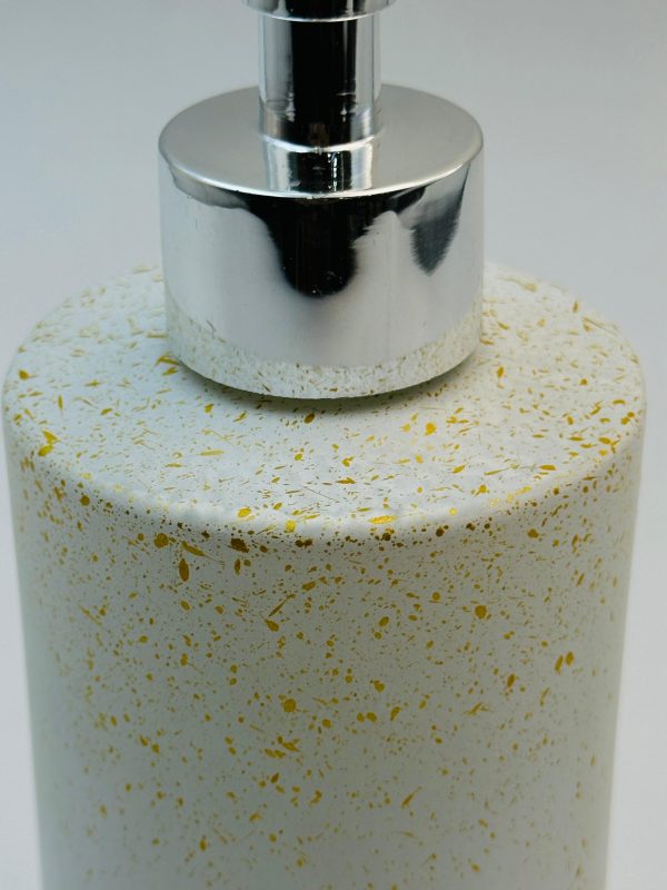 Ceramic Speckled Soap Dispenser with Chrome Pump - Image 3
