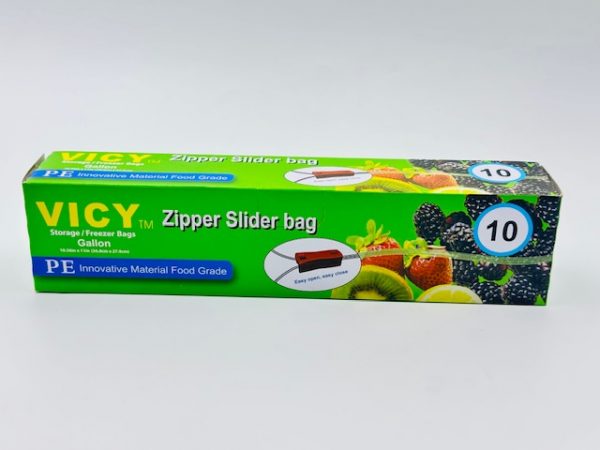 VICY™ Zipper Slider Storage/Freezer Bags – Gallon Size (10 Count)