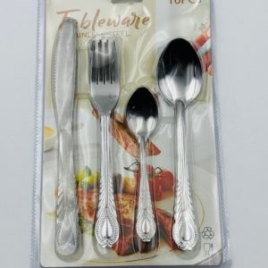 Classic Stainless Steel Tableware Set – 16 Pieces