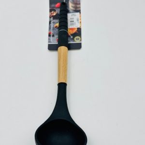 Silicone Soup Ladle with Wooden Handle