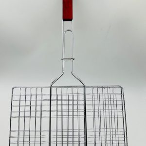 Stainless Steel BBQ Grill Basket with Wooden Handle