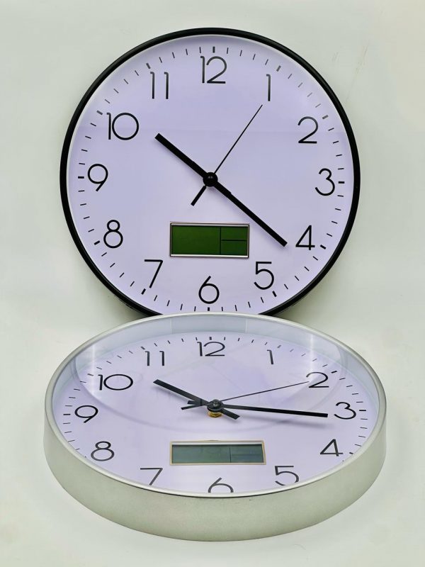 Wall Clock with Digital Display – Dual Time Feature