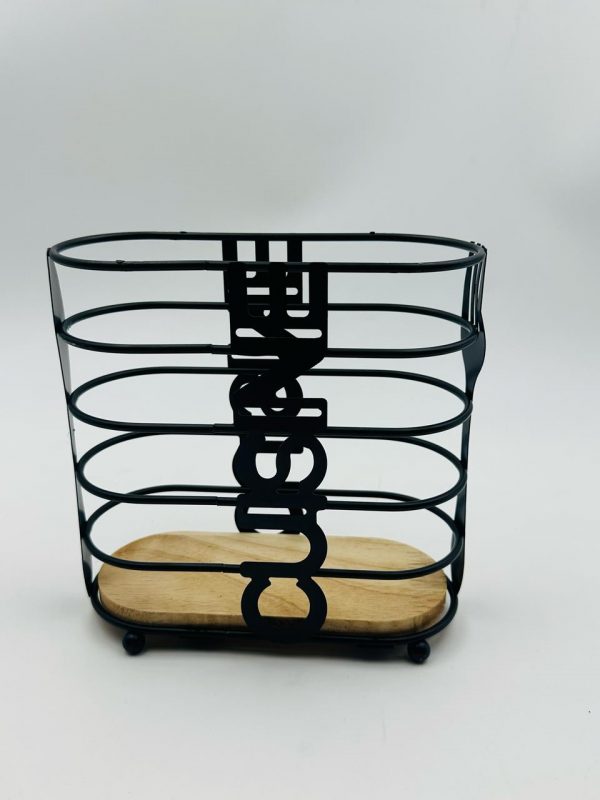 Metal & Wood Cutlery Holder