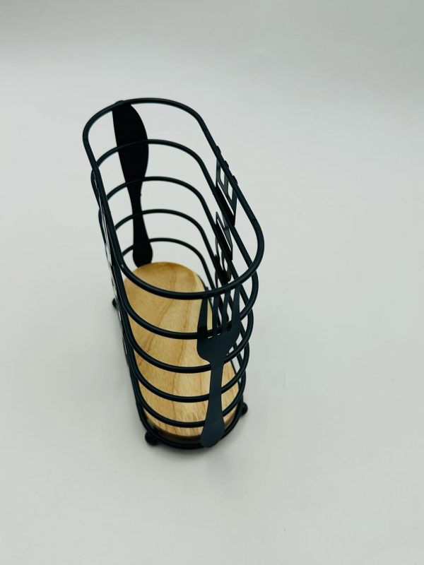 Metal & Wood Cutlery Holder - Image 3