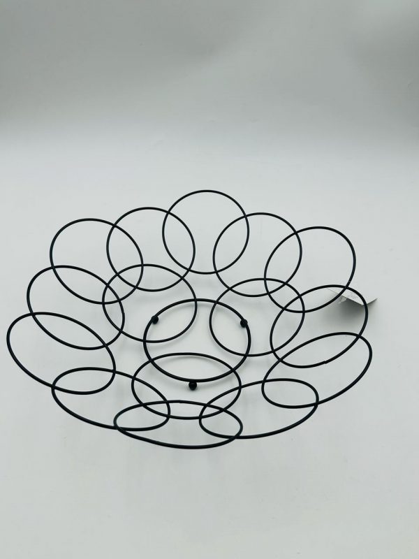 Modern Wire Fruit Basket – Black Circular Design