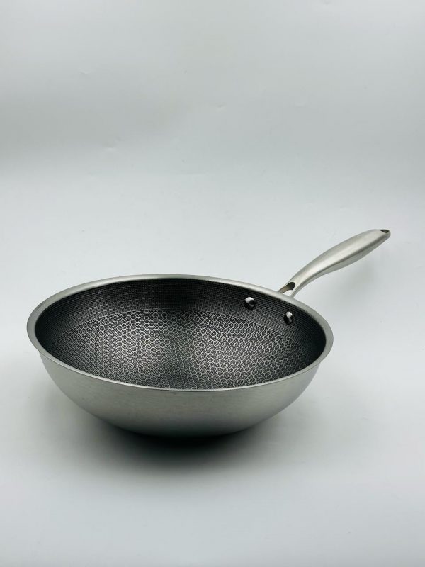 Stainless Steel Honeycomb Wok Pan 30CM