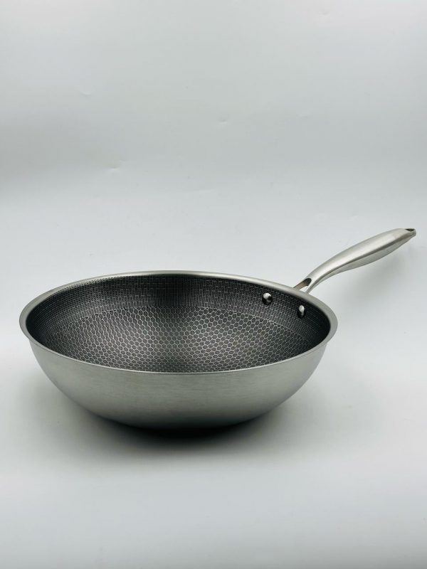 Stainless Steel Honeycomb Wok Pan 32CM