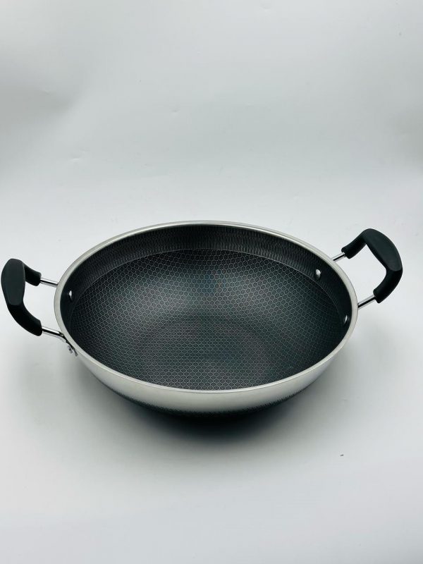 Stainless Steel Non-Stick Wok with Dual Handles 34CM - Image 2