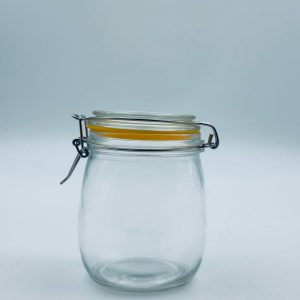 Glass Storage Jar with Orange Seal & Clip Lid 750ML