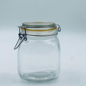 Airtight Glass Storage Jar with Clamp Lid 1000ML