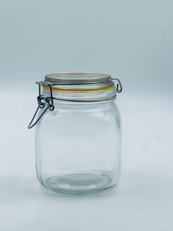Airtight Glass Storage Jar with Clamp Lid 1000ML