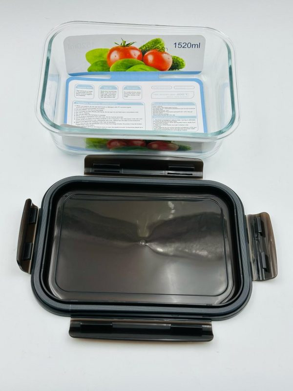 1520ml Rectangular Glass Food Storage Container - Image 2