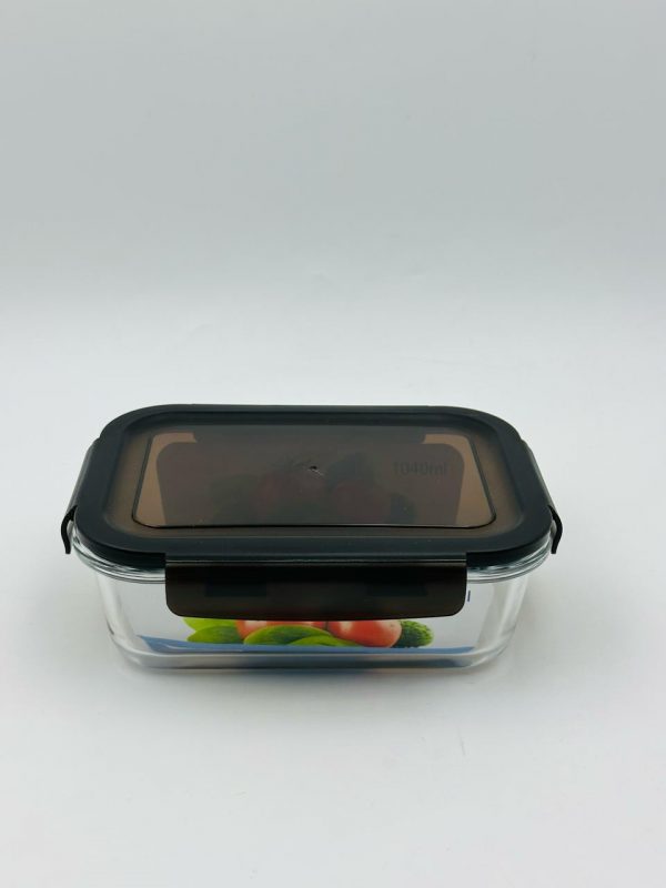 1040ml Rectangular Glass Food Storage Container with Airtight Locking Lid