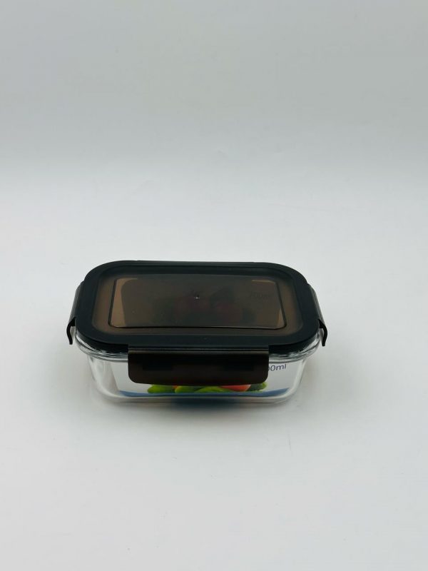 700ml Rectangular Glass Food Storage Container with Airtight Locking Lid
