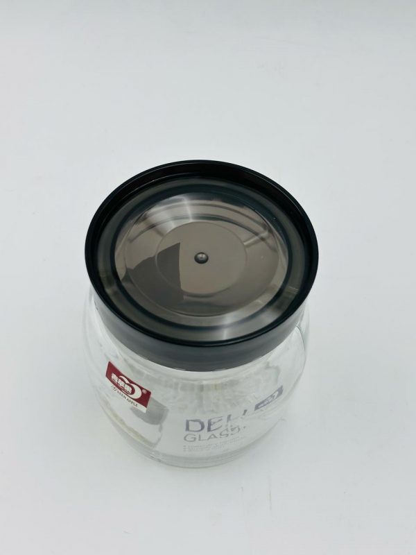 Deli Glassware Storage Jar with Black Lid - Image 2