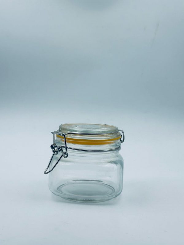 Small Airtight Glass Storage Jar with Clamp Lid 500ML