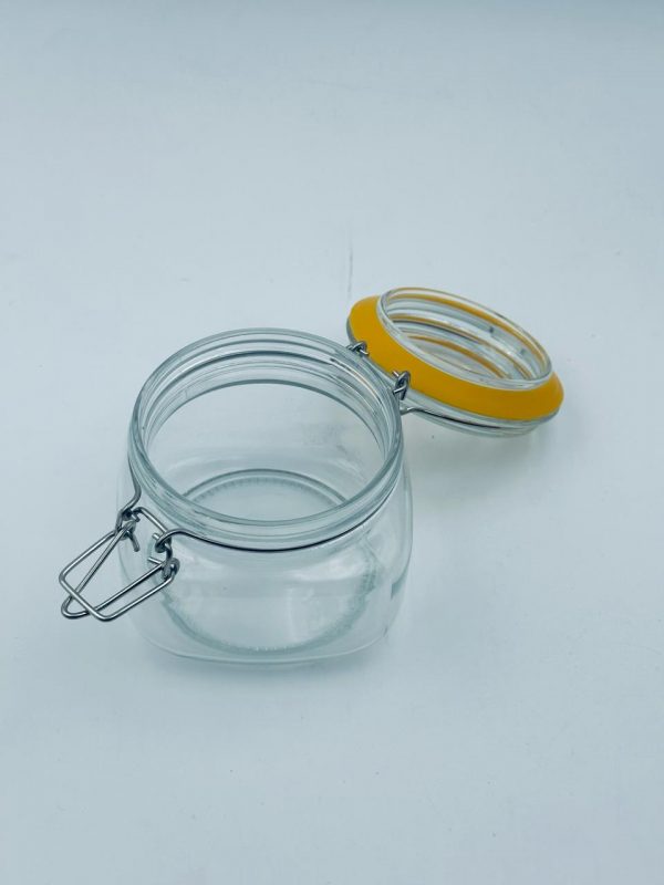 Small Airtight Glass Storage Jar with Clamp Lid 500ML - Image 2