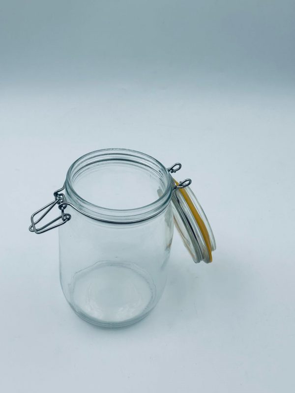 Large Airtight Glass Storage Jar with Clamp Lid 1000ML - Image 2
