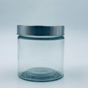 Glass Storage Jar with Silver Screw Lid