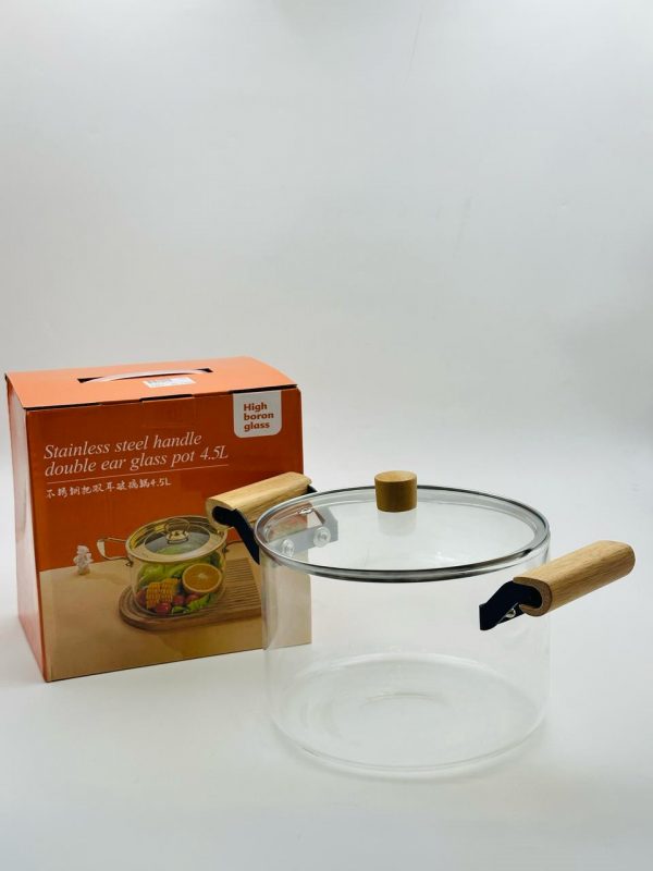 High Borosilicate Glass Cooking Pot – 4.5L