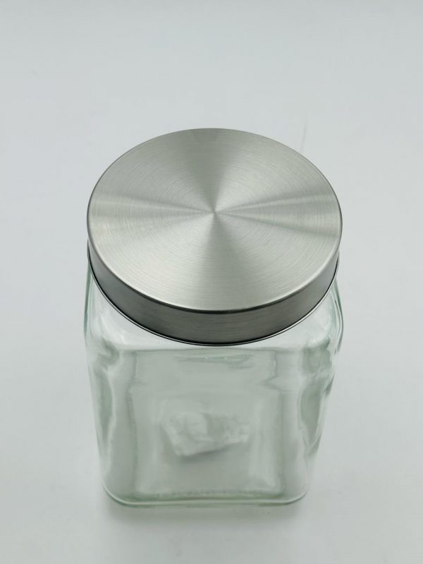 Square Glass Storage Jar 1800ML - Image 2
