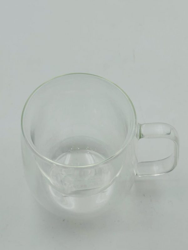 Double Wall Glass Coffee Mug with Handle - Image 2
